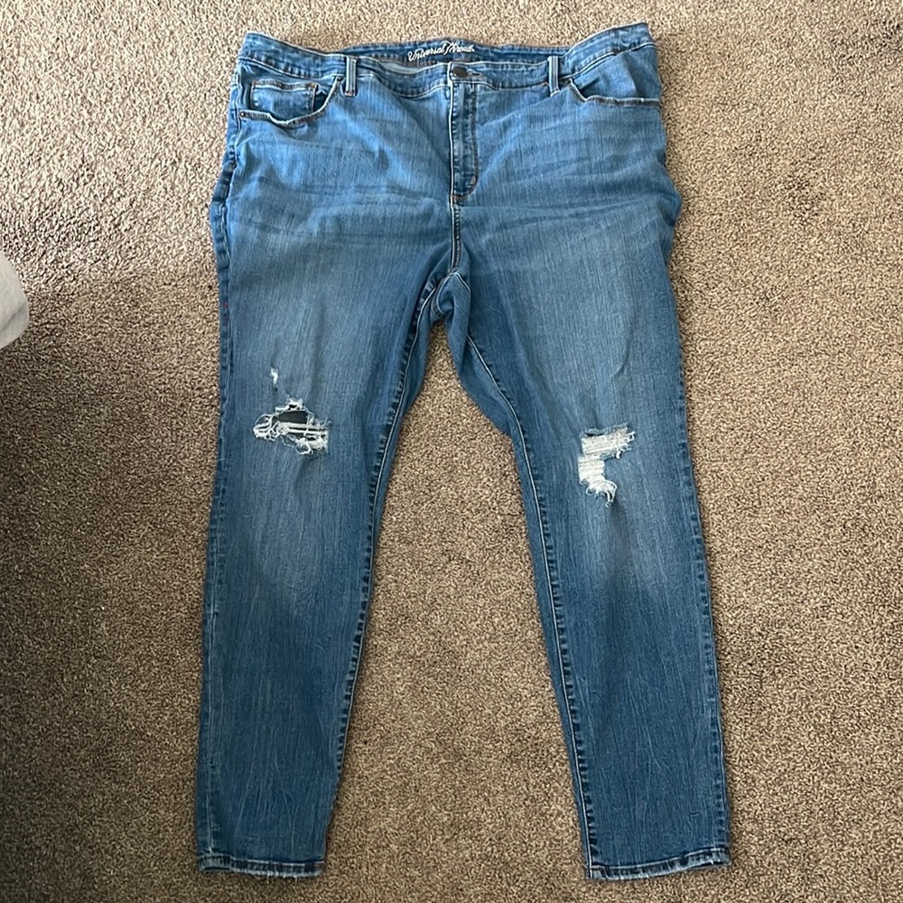 High rise skinny blue jeans
